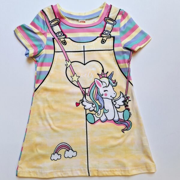 A girl's unicorn dress perfect for playful and imaginative occasions.